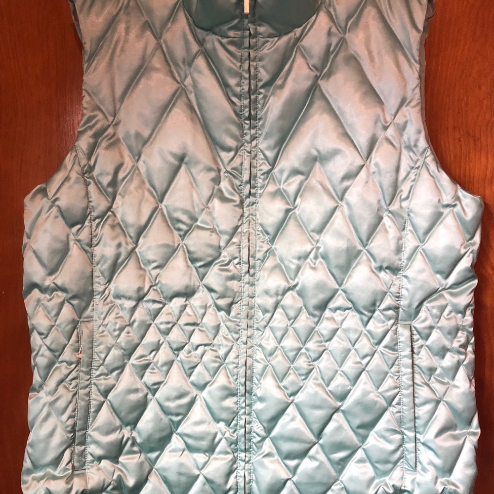 Lands End Aqua puffer Vest XL 18-20